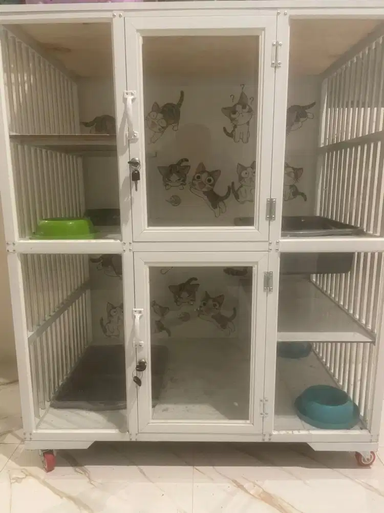 Kandang kucing alumunium 2 tingkat