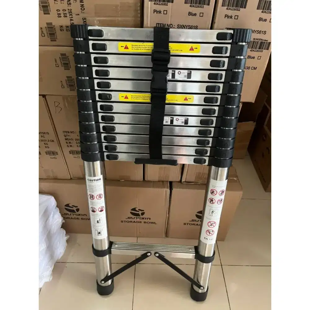 6M tangga lipat teleskopik aluminium singel