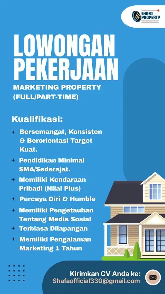 Dibutuhkan Segera Marketing Property Kavling