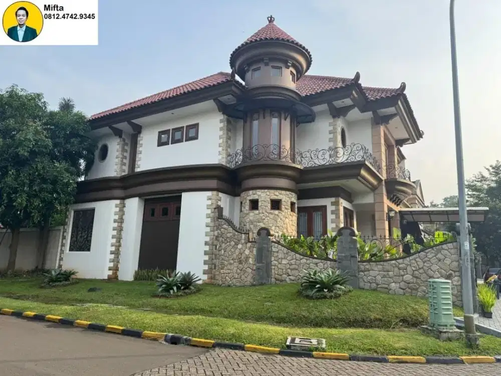 480. Dijual Rumah Hoek Mewah Full Furnished di Puspita Loka BSD City – LT 310 LB 565 SHM Siap Huni