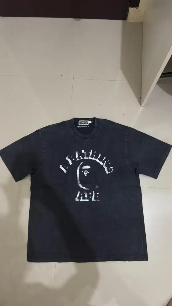 kaos bape garment dye spray tee
