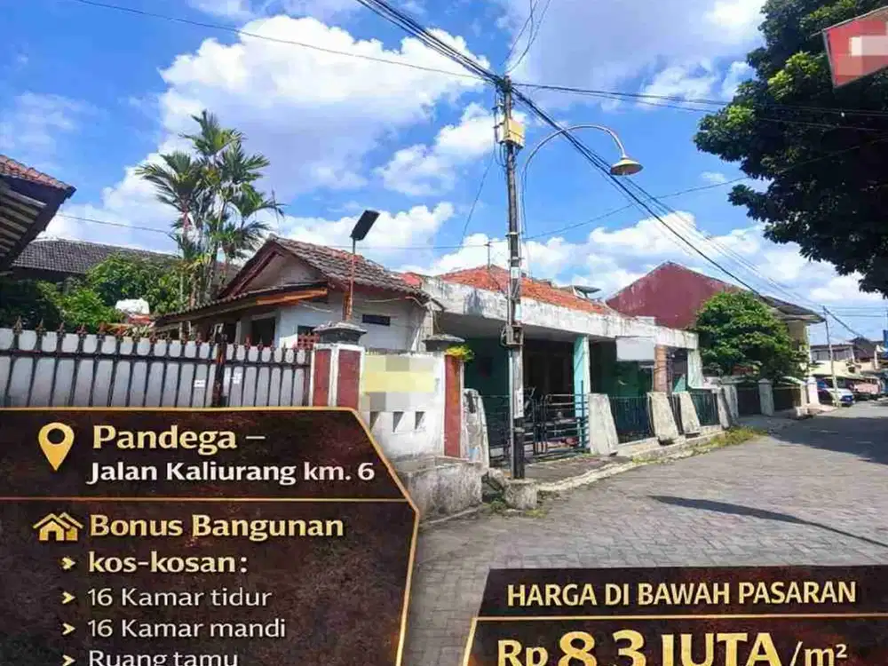 TANAH BONUS RUMAH INDUK & KOS 16 KAMAR – 6 MENIT DARI UGM | PANDEGA
