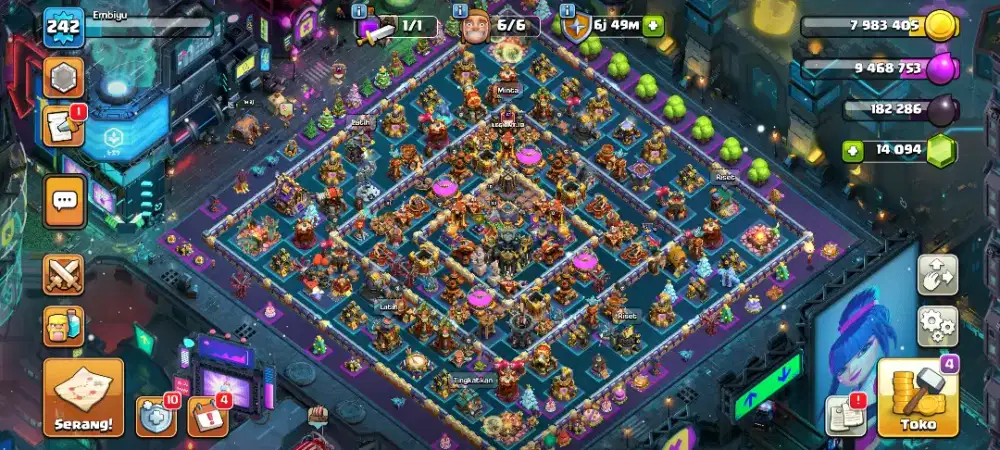 Akun Clash of Clans CoC th 17, Gems 14k, 2 scenery