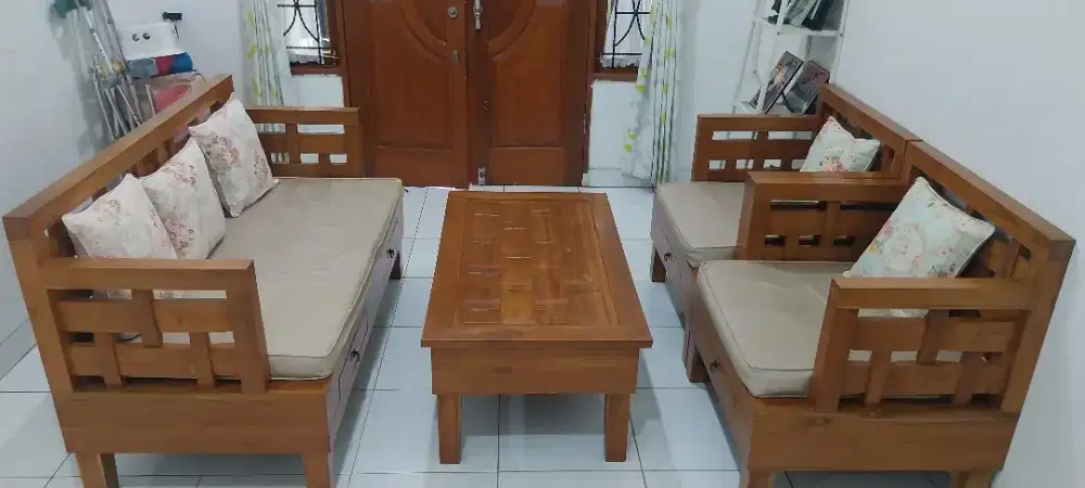 Set Meja Kursi Tamu Kayu Jati Jepara