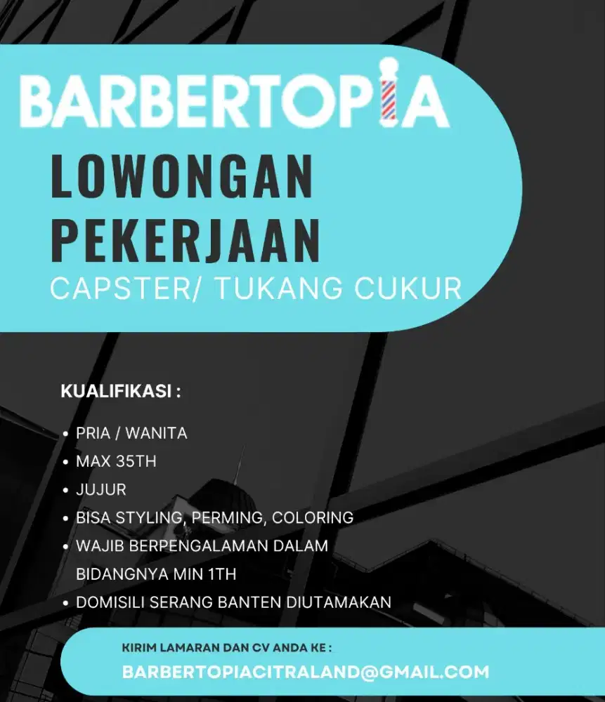 Loker Capster Tukang pangkas barbershop