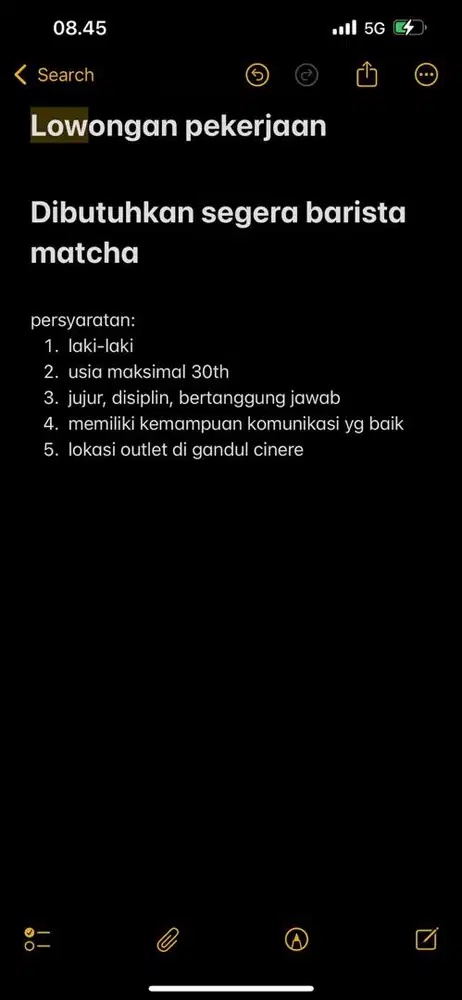 dibutuhkan segera barista