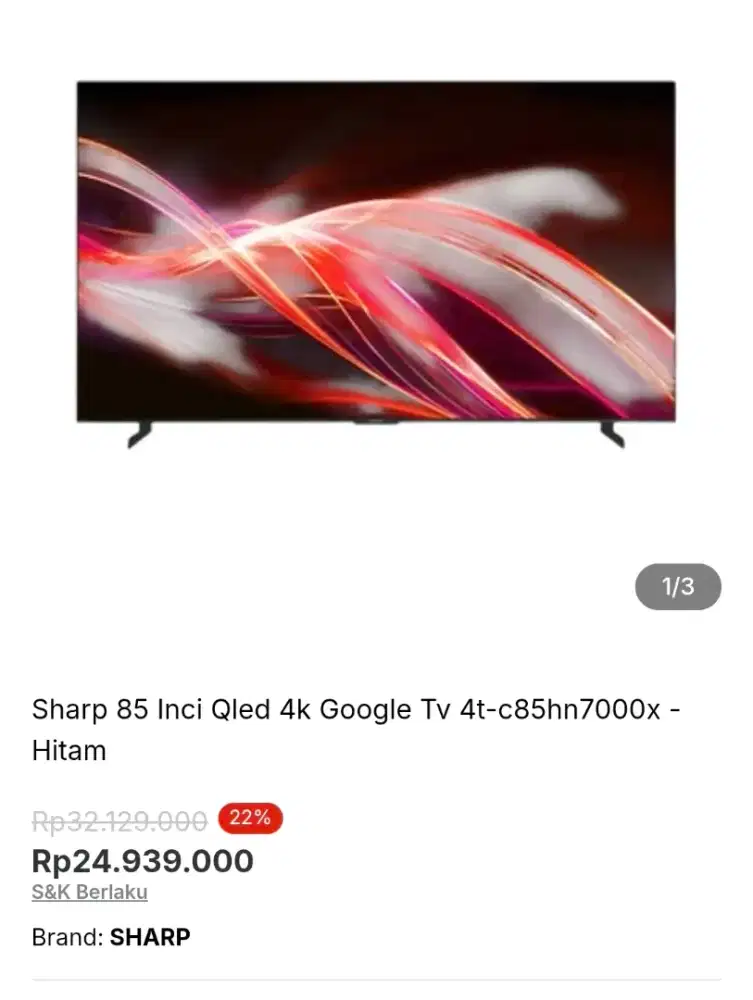 GOOGLE TV SHARP 85INC