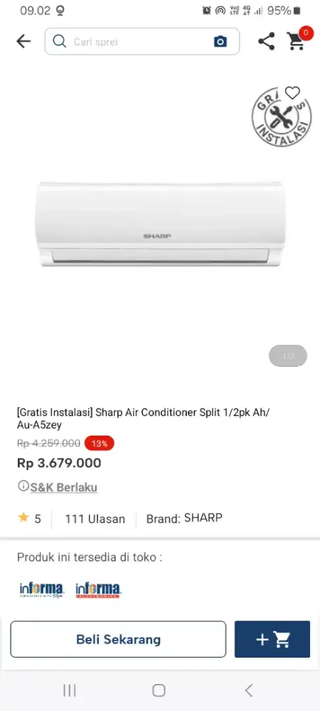 PROMO KREDIT SHARP AC 1/2PK