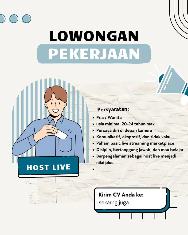 LOWONGAN HOST LIVE STREAMING SPORT