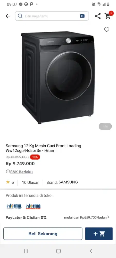 Samsung mesin cuci 12 kg