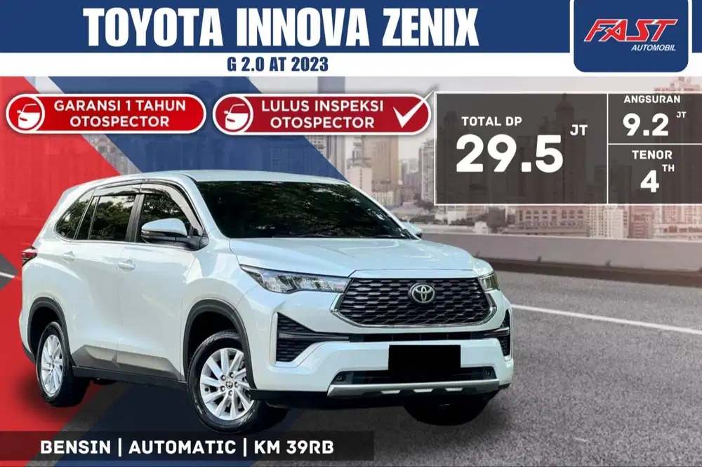 TOYOTA INNOVA ZENIX G 2023 2.0 KM.39RB NOPOL B GANJIL & PAJAK PANJANG