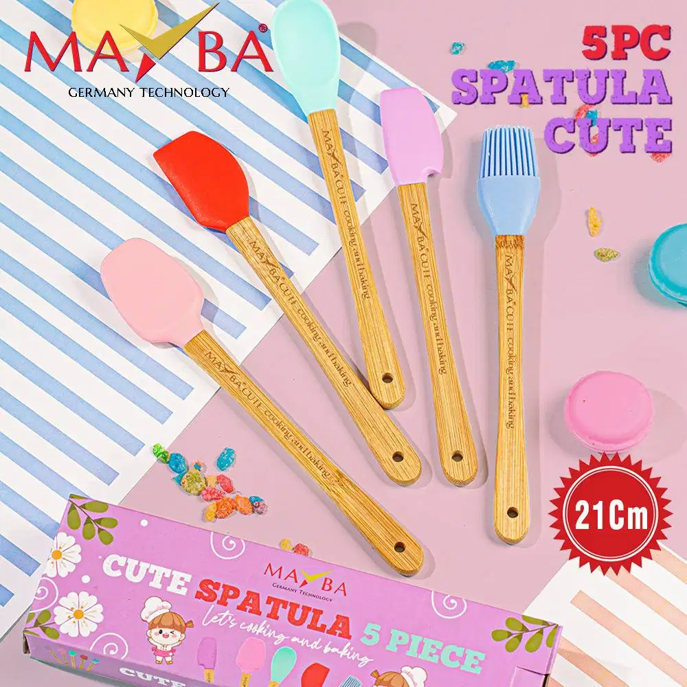 Spatula Set Silikon Mayba 5 Pcs Cute Original Alat Masak