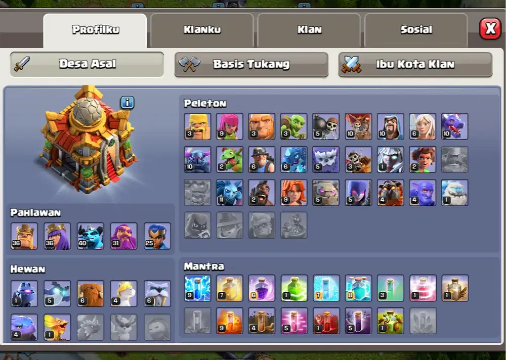 Jual akun COC Th 16 nego