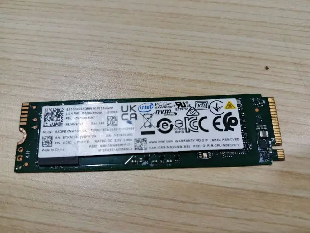 SSD Nvme Intel 512 GB