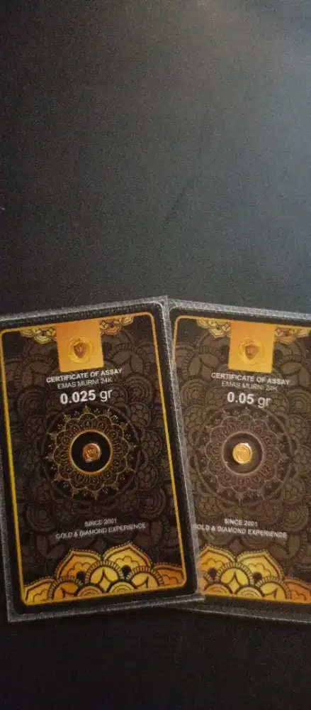 MiniGold 0,05 gram 2 pieces dan 0,025 gram
