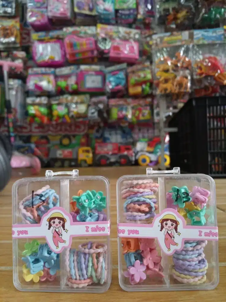 mainan anak kucir jepit set box