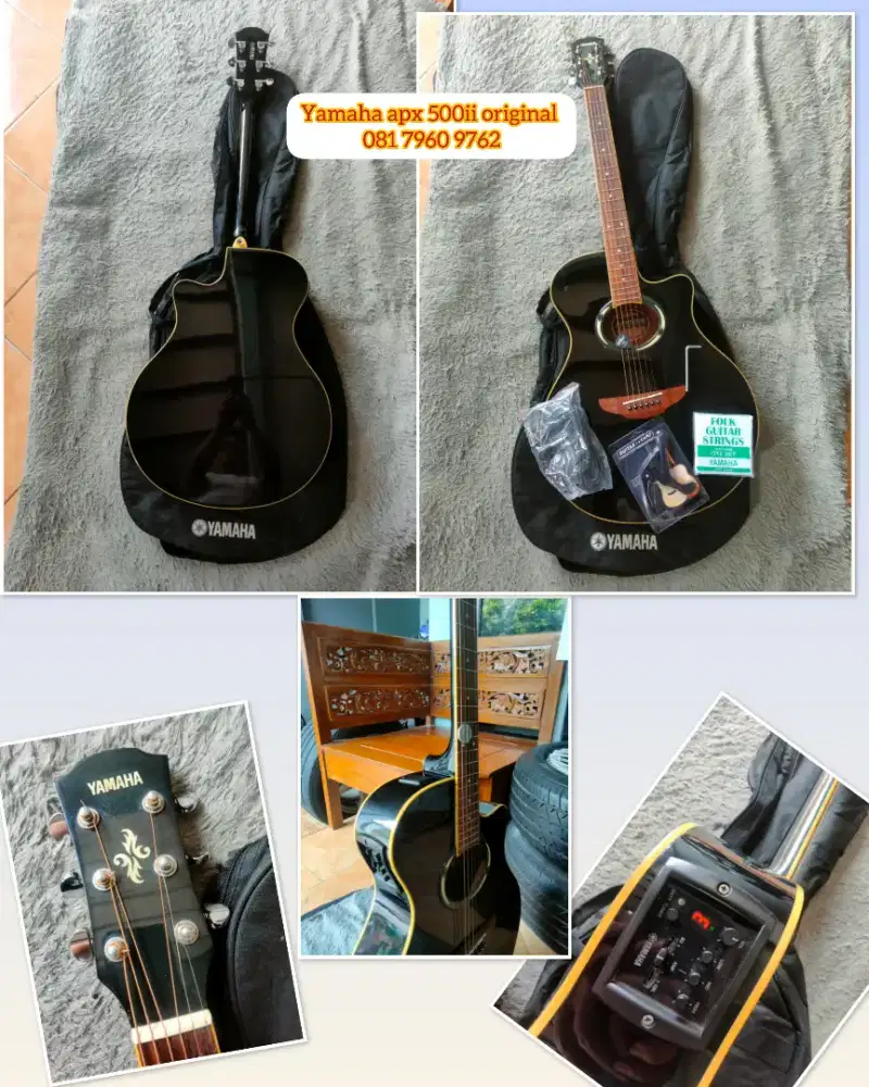 Gitar Yamaha original apx 500ii lengkap siap pakai