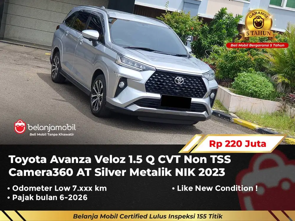 [ GARANSI 5TH ] Toyota Avanza Veloz 1.5 Q CVT AT Silver 2023/2024