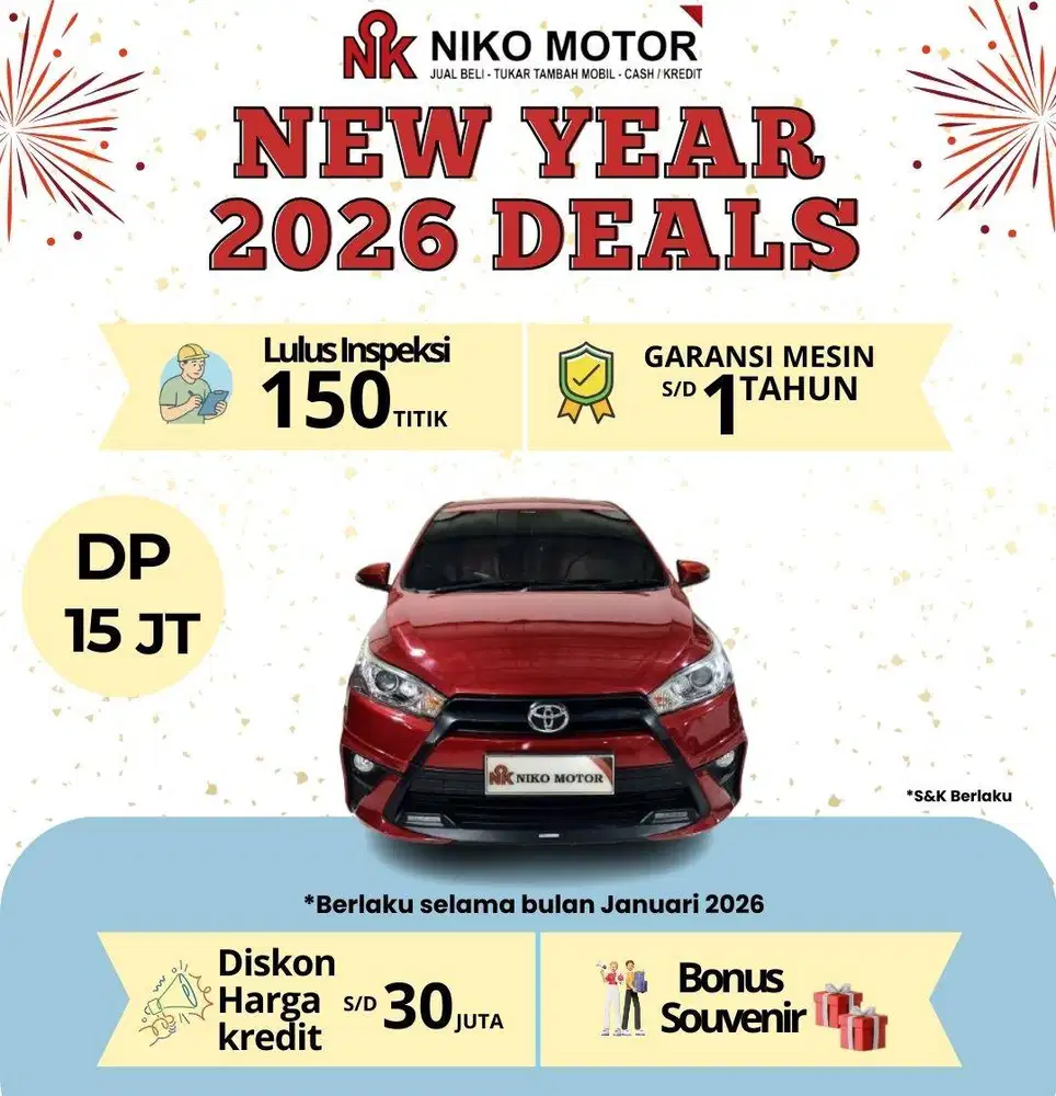 (ANTIK KM60RB) YARIS S TRD DUAL VVTI 2017 AT :2016