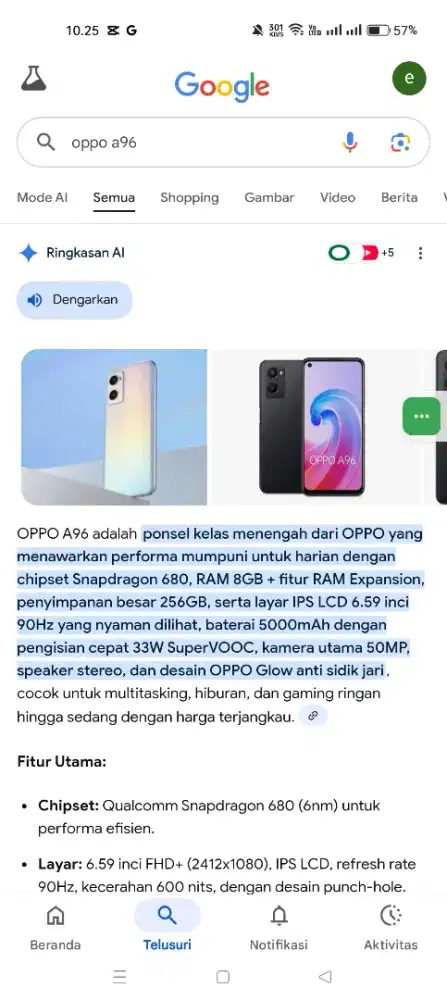 Oppo a96 jual bu