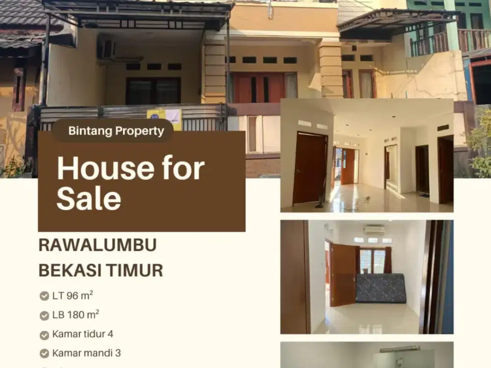 Dijual Rumah 2 lantai, Perumahan Pondok Hijau Permai,Rawalumbu, Bekasi Timur