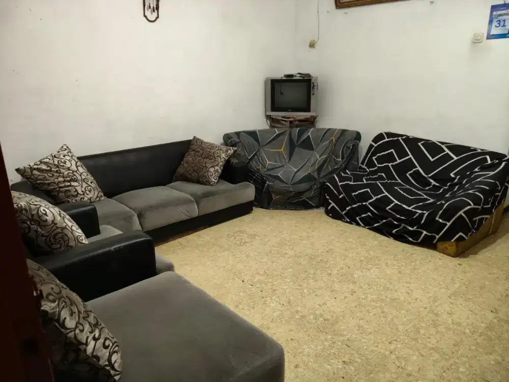 Sofa tamu warna abu mix hitam