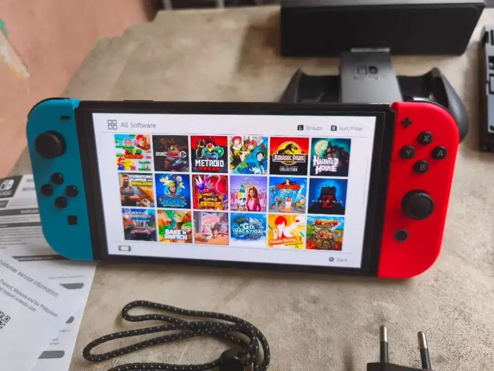 Nintendo switch oled fullset no minus pemakaian sendiri