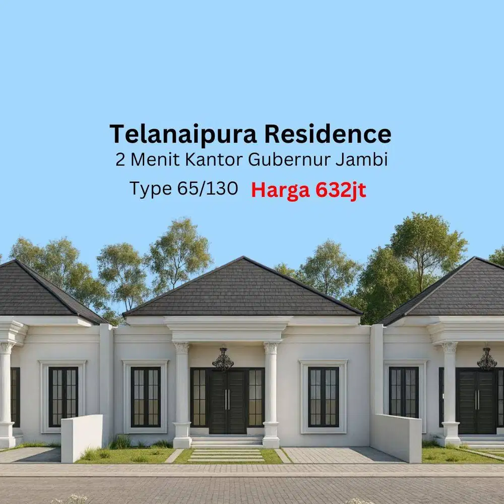 Rumah Telanai Dekat Kantor Gubernur Jambi Type 65/130