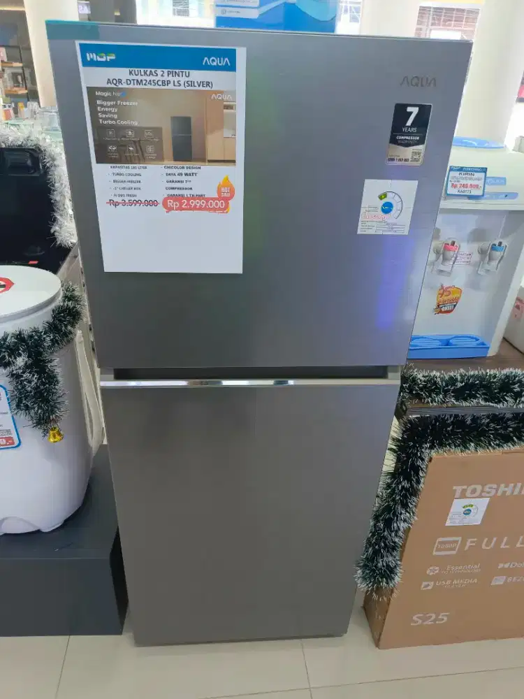 Kredit kulkas Aqua 2pintu AQR-DTM245CBP tanpa DP dan ADM
