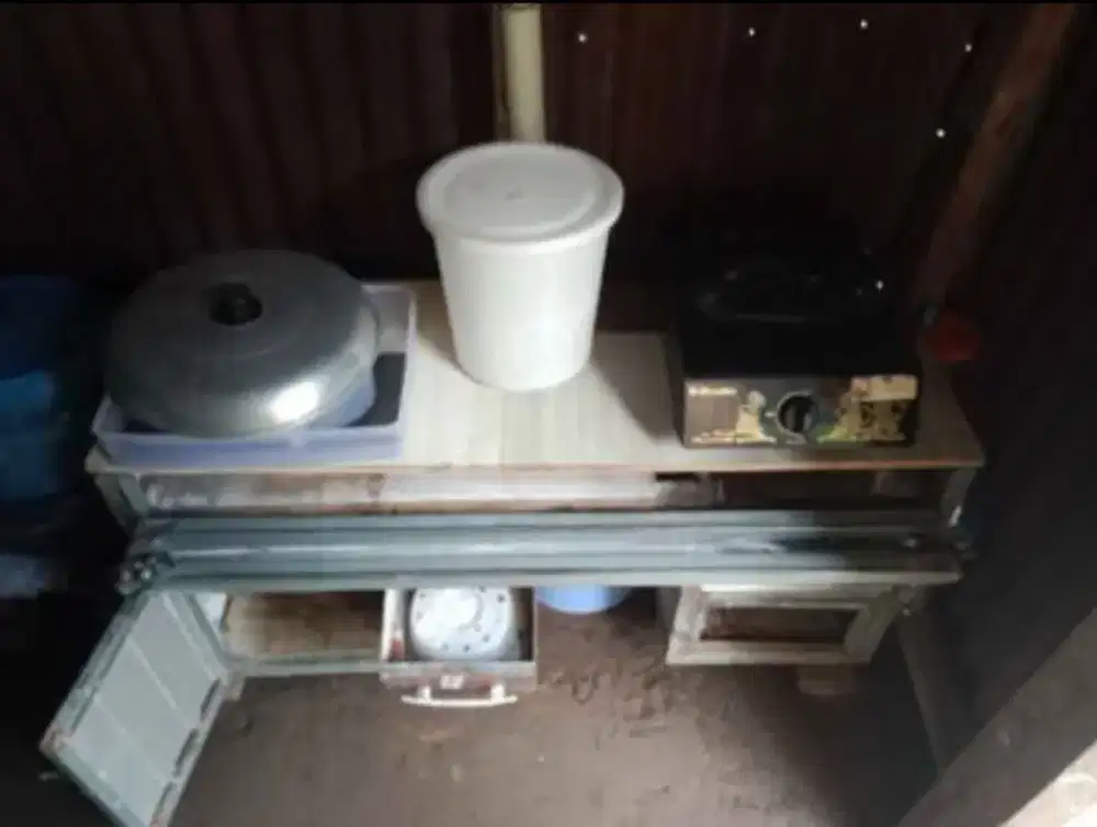 Rombong motor full besi ada rangka rodanya