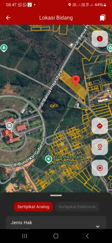 Tanah Murah Kantor Gubernur jl aneka tambang /banua praja utara