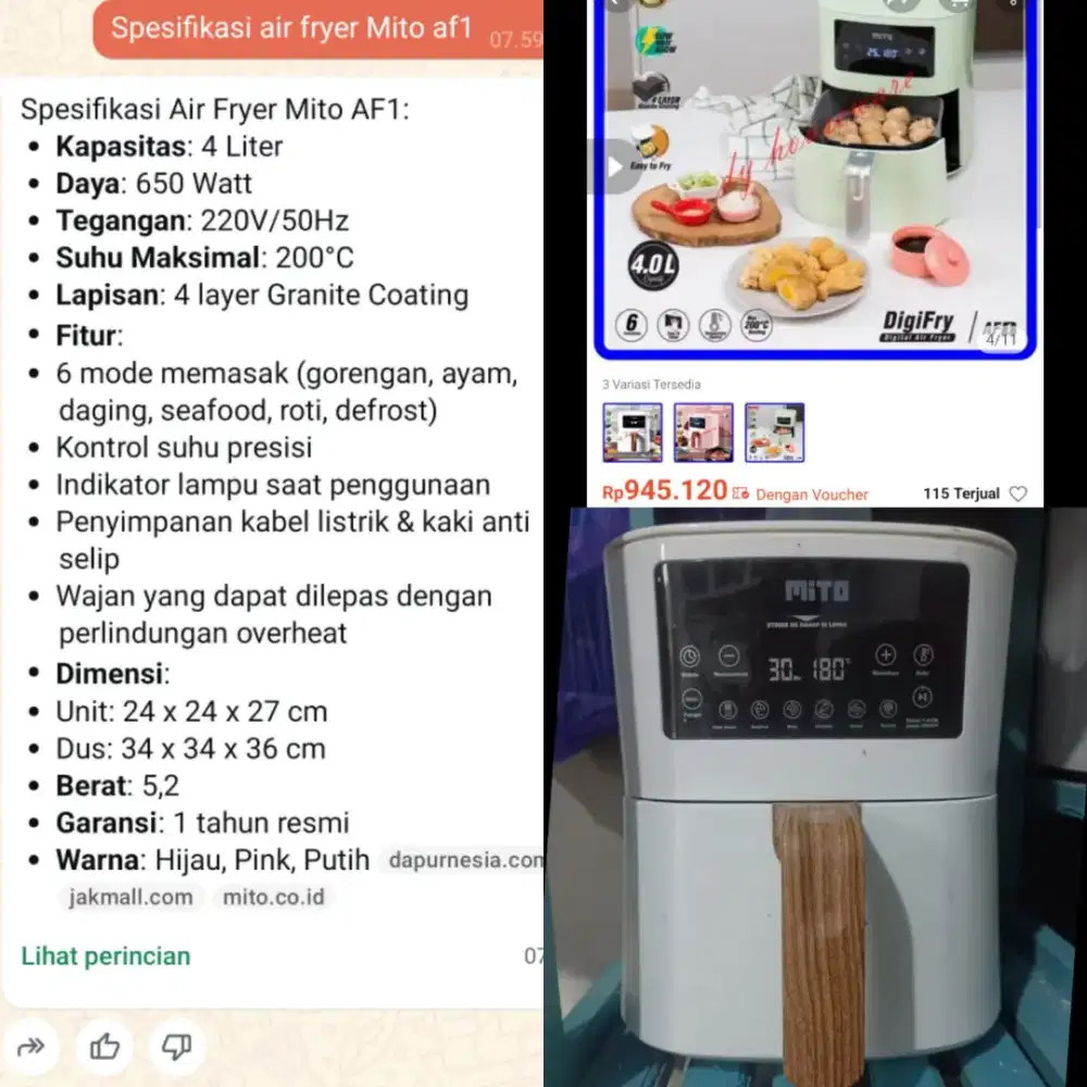 Jual freezer dan airfryer. Bisa beli 1 saja