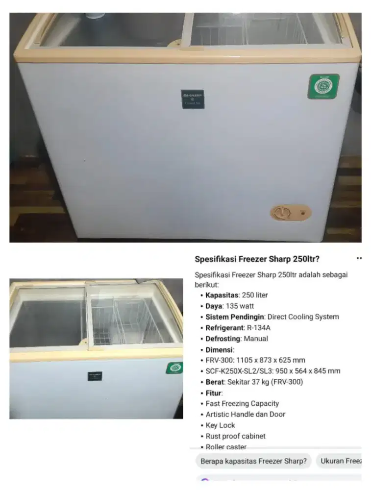 Jual freezer dan airfryer. Bisa beli 1 saja
