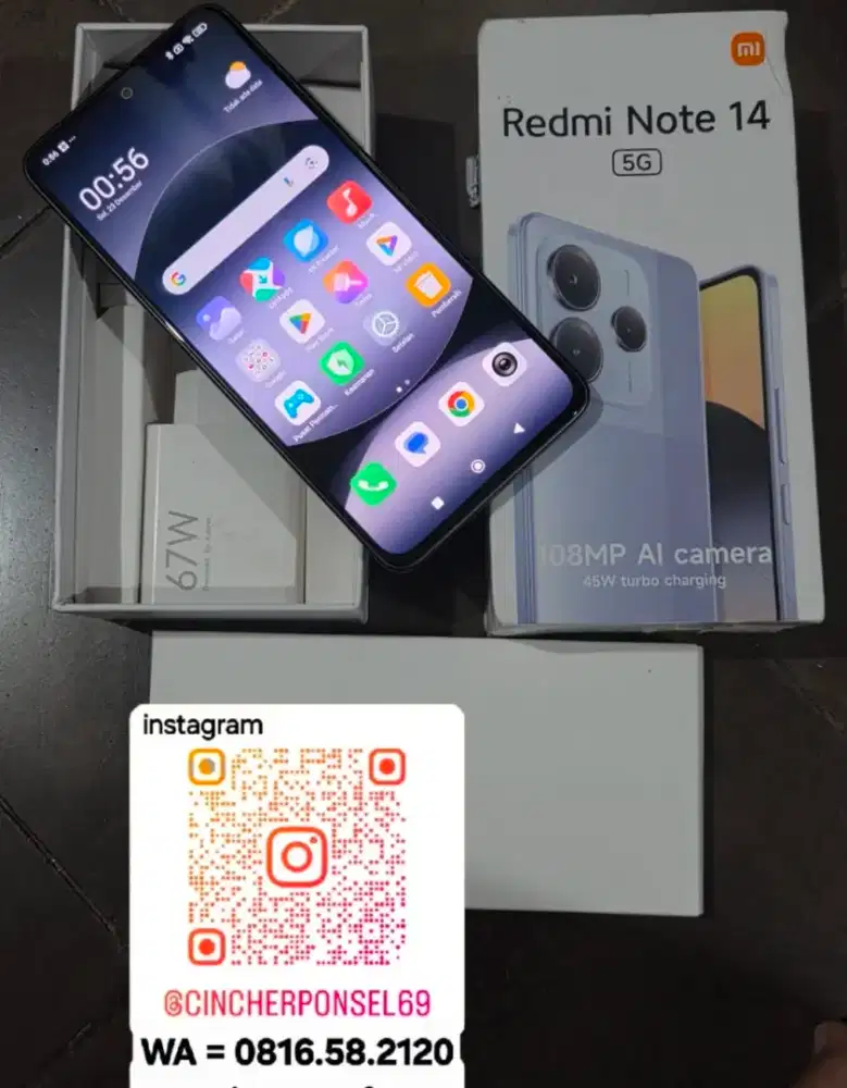 hp likenew REDMI NOTE 14 5G 12/512 likenew grns 2026 BH 100% istimewa