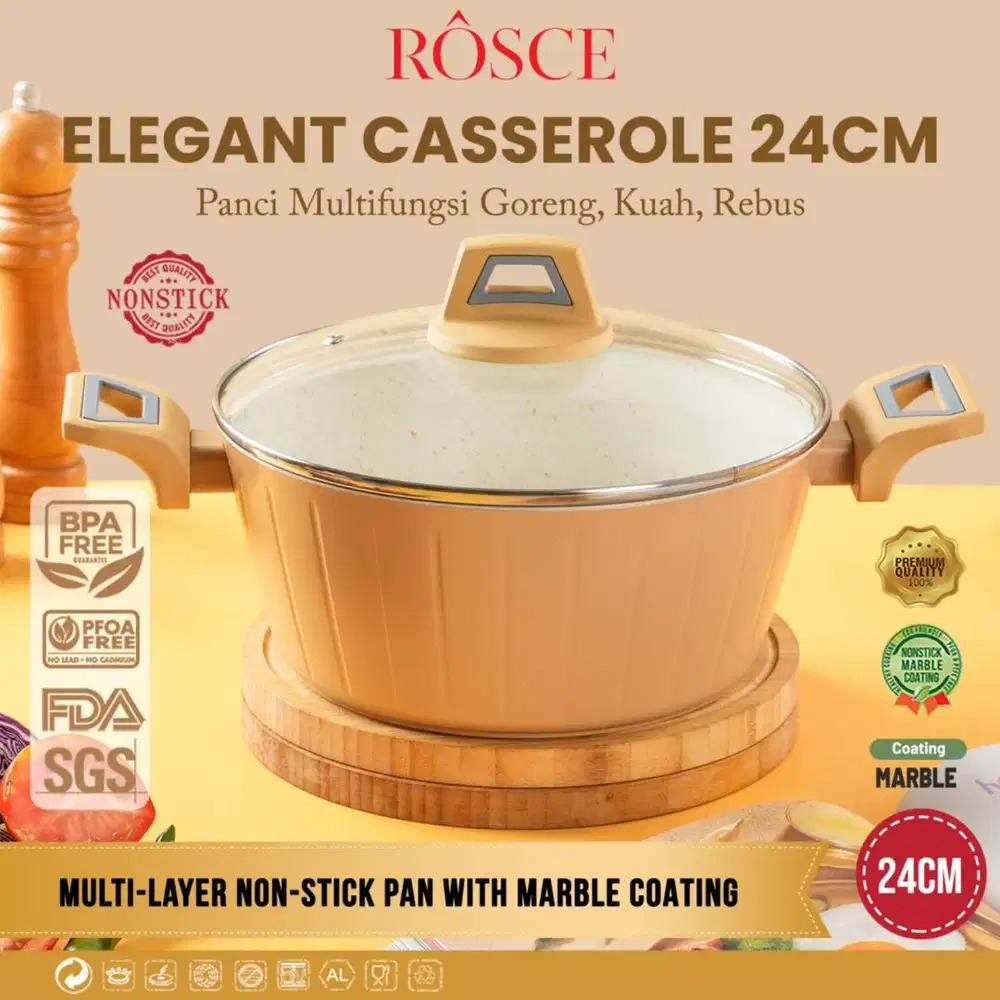 ROSCE CASSEROLE PAN 24CM Elegant Panci soup anti lengket