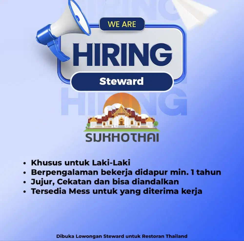 RESTO THAILAND HALAL MEMBUKA LOWONGAN KERJA