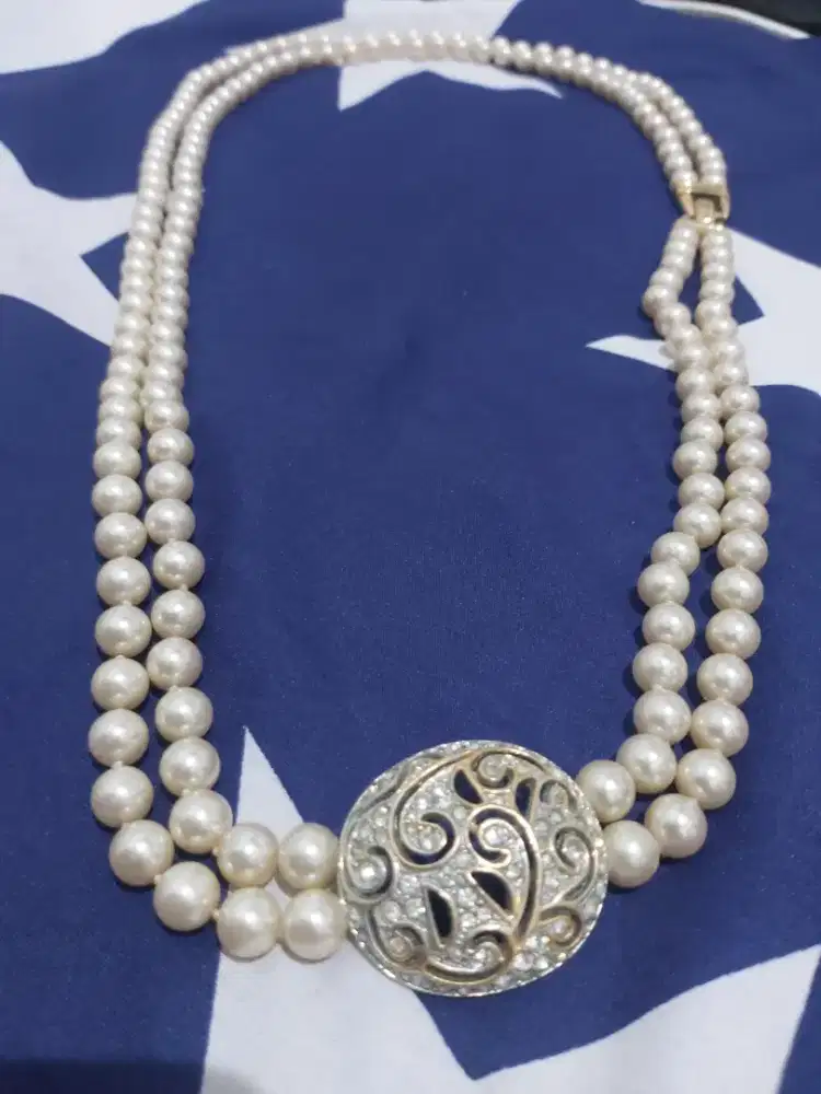 Kalung Mutiara Dua Layer Vintage