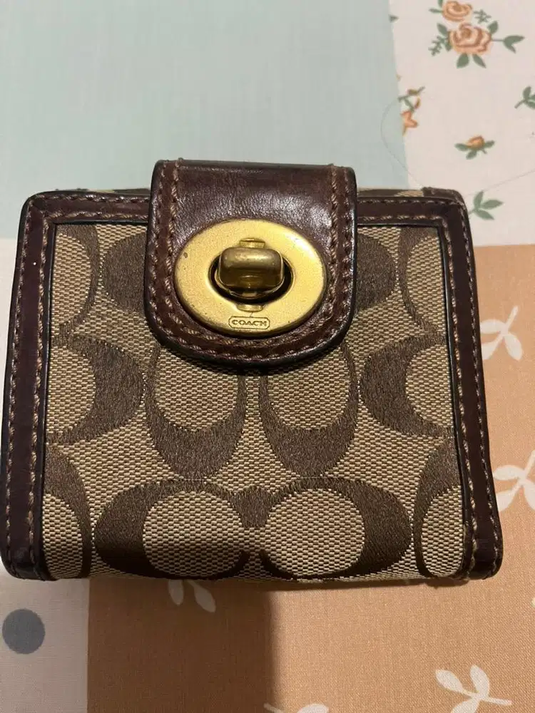 Dompet Coach canvas mix leather