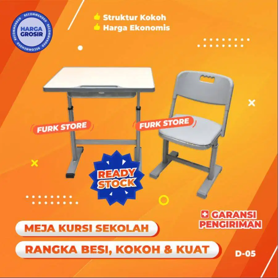 Kursi Sekolah Modern Tipe D05 – meja dan kursi sekolah | meja sekolah