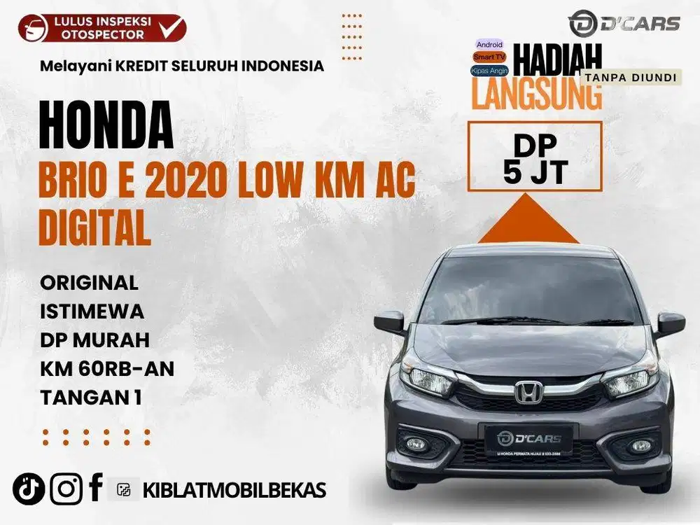 HONDA BRIO E 2020 LOW KM ORIGINAL ISTIMEWA TANGAN 1