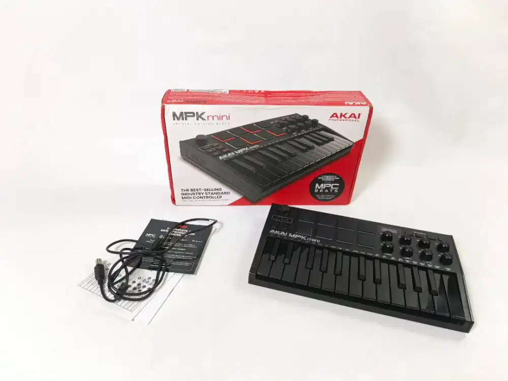AKAI MPK MINI MK3 MIDI CONTROLLER  BLACK KEYBOARD CONTROLER MKIII 2ND