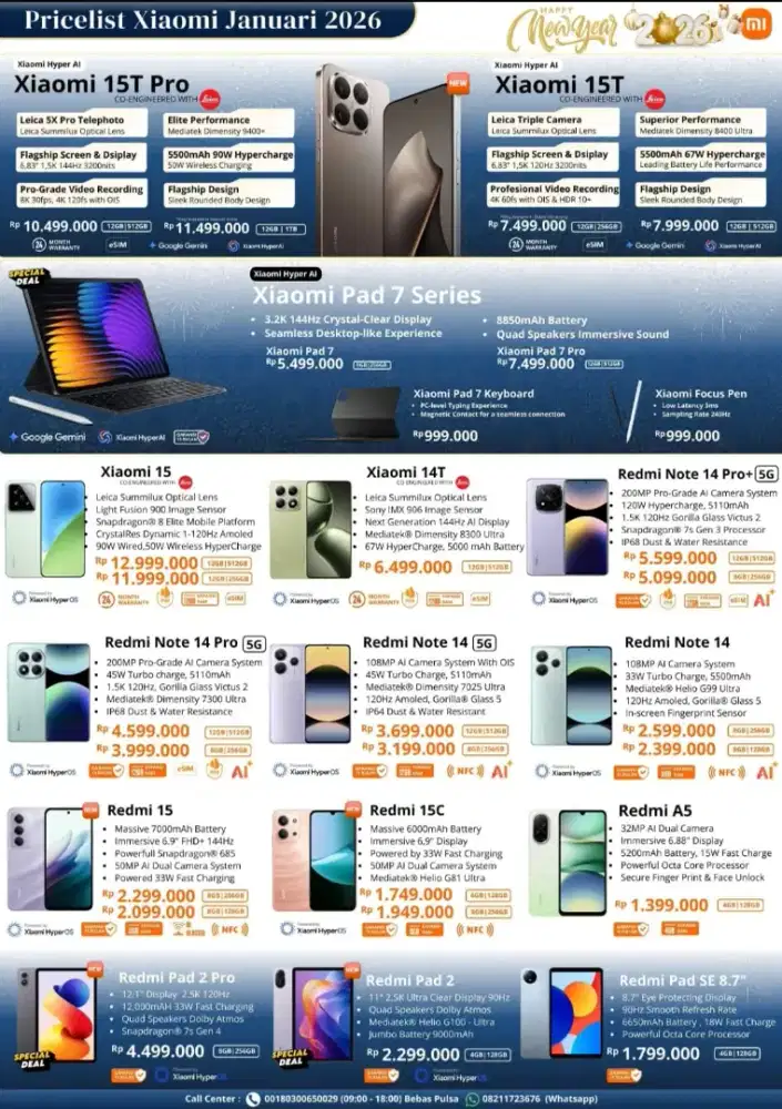 New Price XIAOMI & REDMI Series