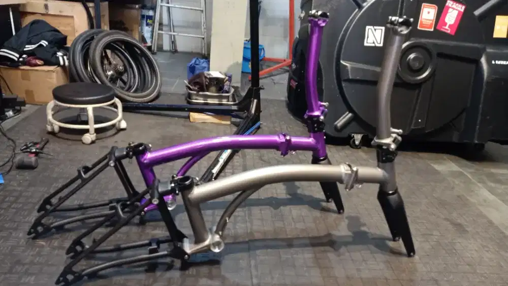 Frame set sepeda lipat aceoffix c5 mirip brompton T line