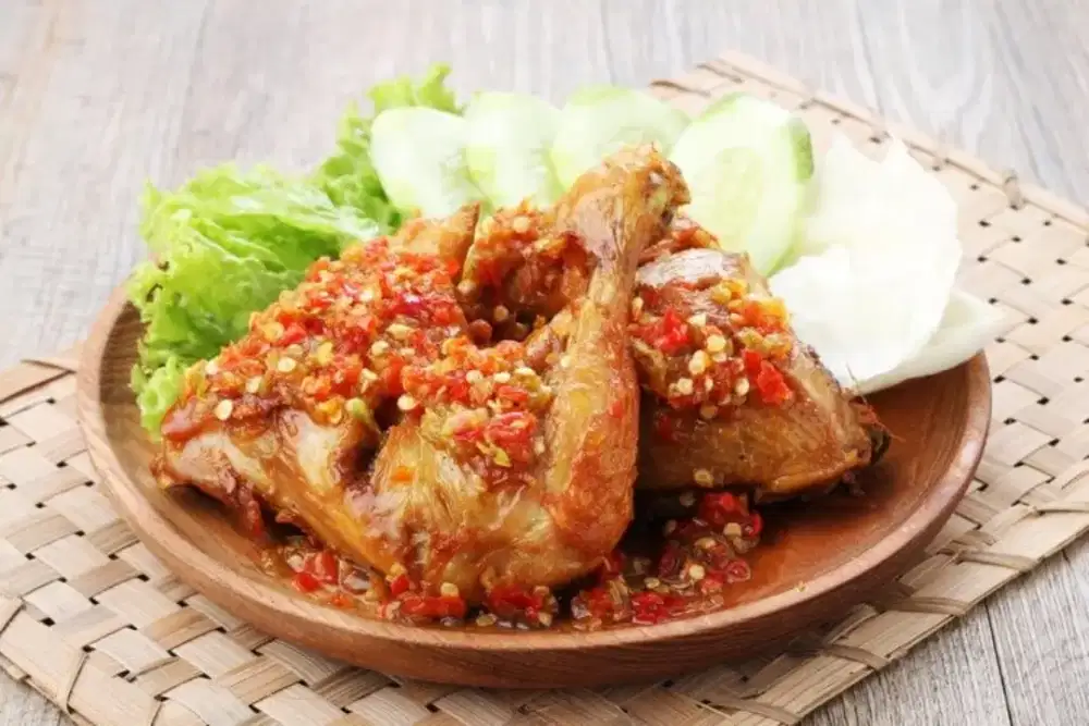 Ayam penyet + nasi