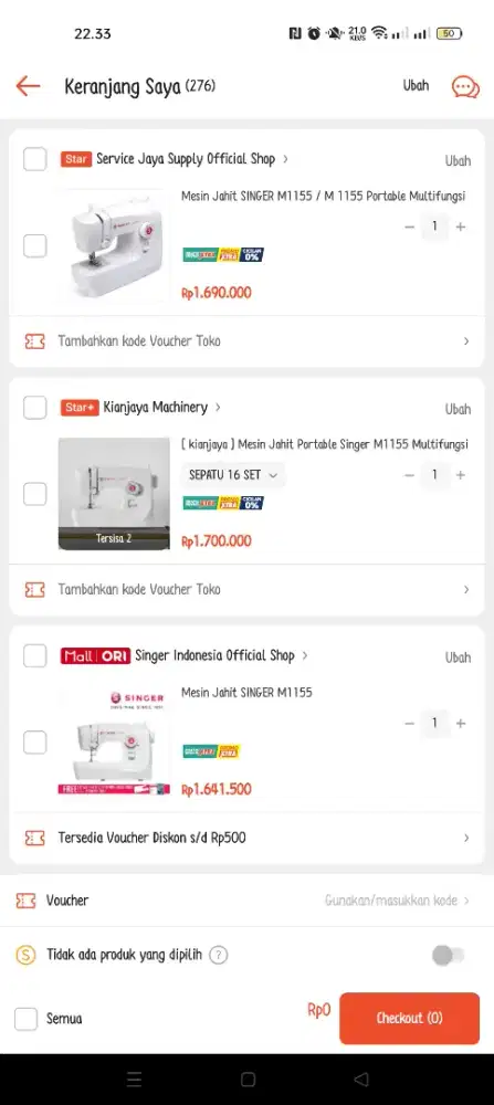 Mesin jahit portable singer M1155