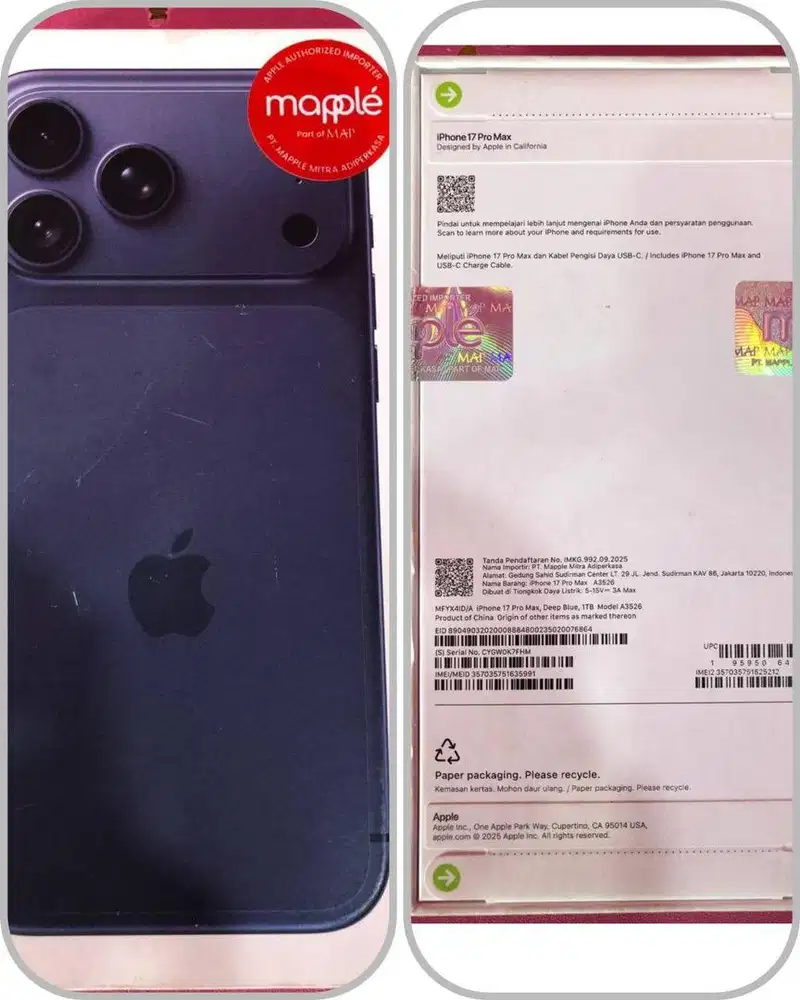 iPhone 17 Pro Max - 1 TB Deep Blue