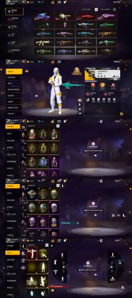 Jual akun FF yg minat lansung inbox SG evo