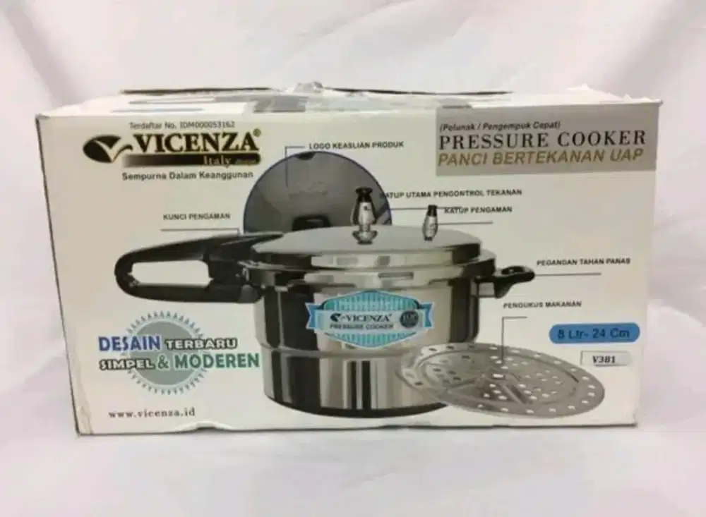 Pressure cooker presto vicenza 8liter 1 kukusan