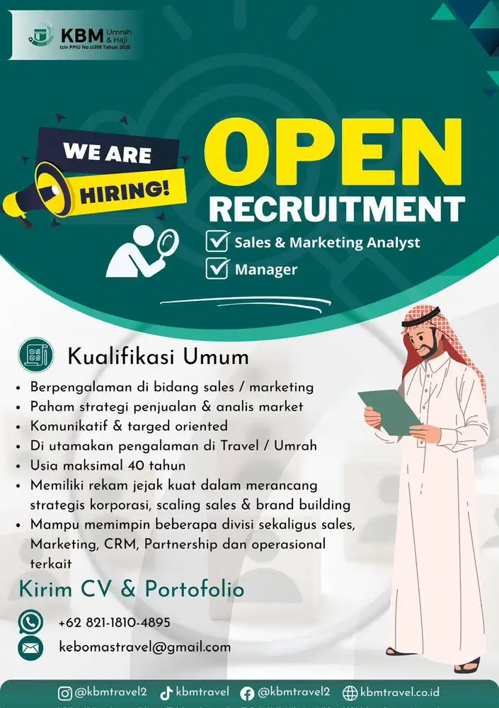 Lowongan Kerja Marketing & Sales Travel Umroh
