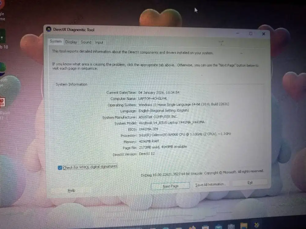 Dijual laptop Asus kondisi bagus terawat. Spek ada di foto deskripsi
